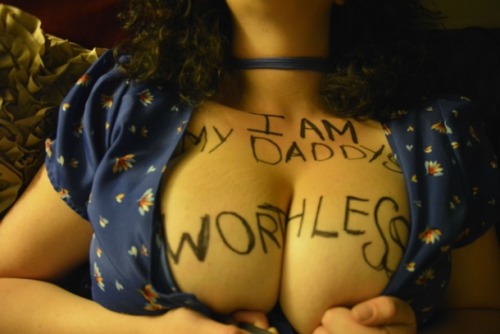 dogwhoreowner:  thefemalecuntainer:  Fucking fat cow! â€˜Worthlessâ€™ only begins to describe itâ€¦  My bitch is useless and worthless unless she whores for me and the dog.  “I am my Daddy’s Worthless Slut”