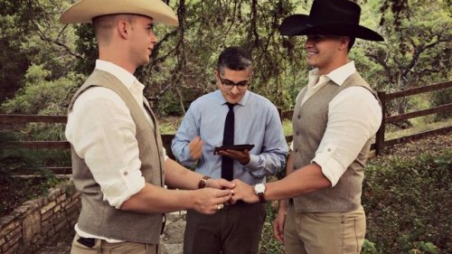 gayteenhipster:Zach Garcia and Alastair Patton got hitched.