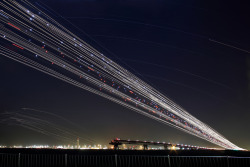 Startrails and Planetrails over the Haneda airport at Jonanjima