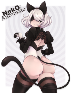 thescarlettdevil:I love 2B and the idea of her with cat ears+tail