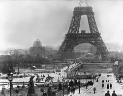 20th-century-man:  Under construction… Eiffel Tower, 1888.