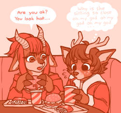 polonte:goat girl and deer girl’s first date <3 Cute~