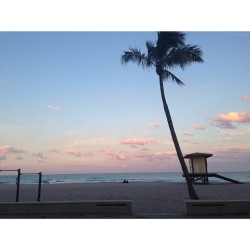 Beautiful sunset on the beach from the other half of my life  ðŸŒ´ #beach #sunset #beachlife #palmtrees #tomorrow #stroll #florida  (at Hollywood Beach Broadwalk)