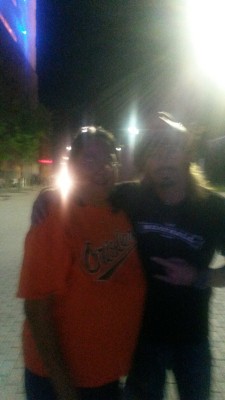 The picture’s really blurry, but here’s my mom meeting