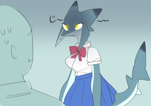 weeeeps:shark girl with a staring problem