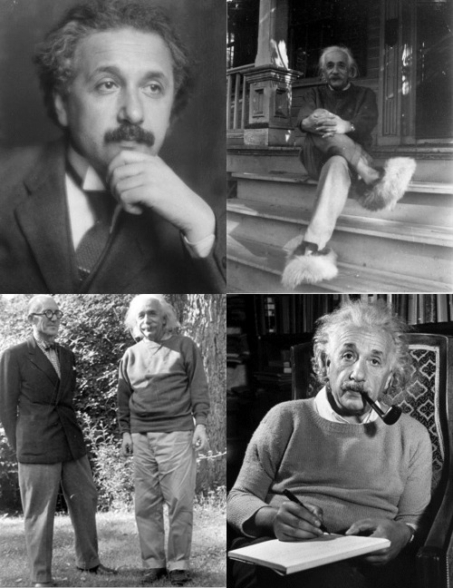 atomstargazer:  Happy Birthday Einstein! Some rare captures and photo collage of Albert Einstein  Born 14 Mar 1879; died 18 Apr 1955 at age 76. German-American physicist who developed the special and general theories of relativity and won the Nobel Prize