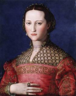 renaissance-art:  Bronzino c. 1543 Eleonora of Toledo 