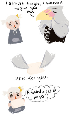 m-labeau:why are you blushing you dumb bird