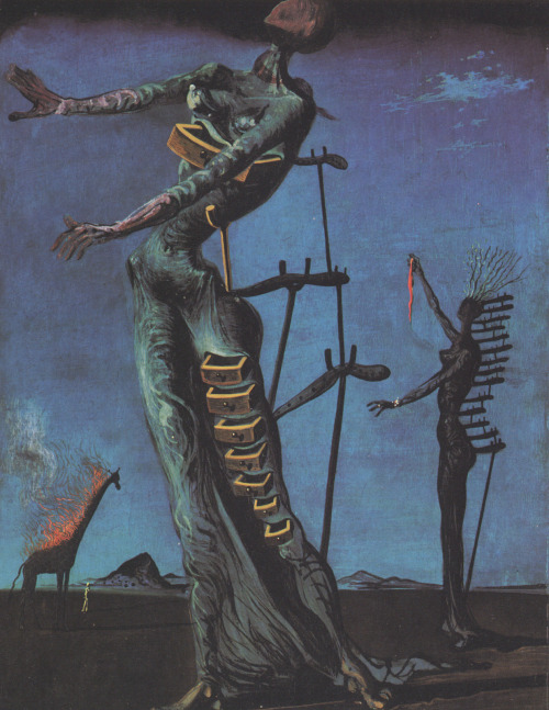 artist-dali: The Burning Giraffe, 1937, Salvador Dali Medium: