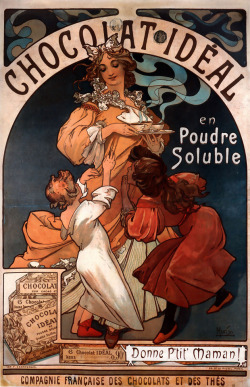 artist-mucha:  Chocolat Ideal, 1897, Alphonse Muchahttps://www.wikiart.org/en/alphonse-mucha/chocolat-ideal-1897