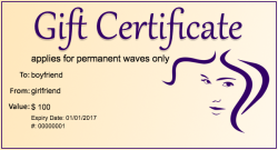special gift certificate