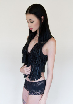 felicefawn:  Faux leather fringed waistcoat for sale here. ^_^