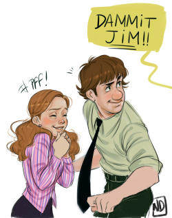 nissa-draws:Jim & Pam