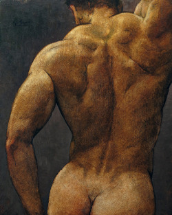 Figure Study, Ron Griswold, oil on panel  