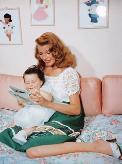 vintagegal:  Rita Hayworth and her daughter Rebecca Welles photographed