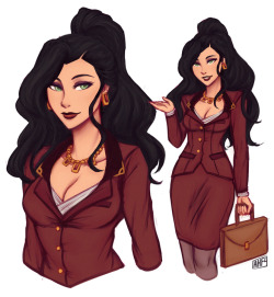 iahfy:  modern office au: CEO Asami & her personal assistant