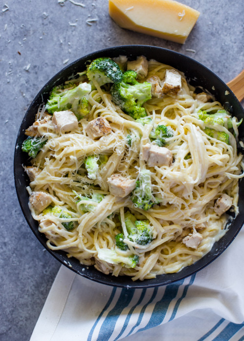 hoardingrecipes:  Skinny Chicken & Broccoli Alfredo