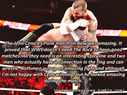 thewweconfessions:  “The John Cena VS Punk match on Raw was