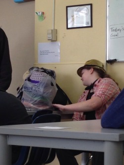 trashboat:  may:  Girl at my school admiring her bag of fedoras