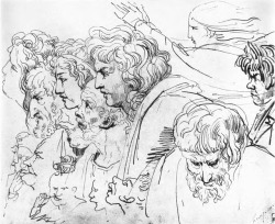 orest-kiprensky:Sketches of the heads, 1816, Orest Kiprensky