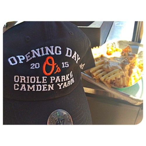 <p>Picked up a discount hat and some Chesapeake waffle fries. Ready for #gameday in #baltimore  #motherdaughterroadtrip #oriolesbaseball  (at Oriole Park at Camden Yards)</p>