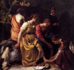 thisblueboy:  Johannes Vermeer, Diana and her Companions, 1655