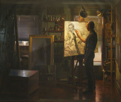 Jacob Collins “Grimaldi in Studio” oil on canvas (1999)