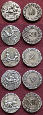 museum-of-artifacts:   Spintrii, ancient tokens used to enter