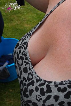 Braless in the garden at the weekend.