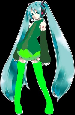  So much green.   it looks like someone’s vocaloid OC on