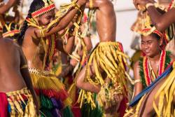   Yap dancers, photographed at the Festival de las Artes del Pacifico in 2016, by Steve Hardy.   