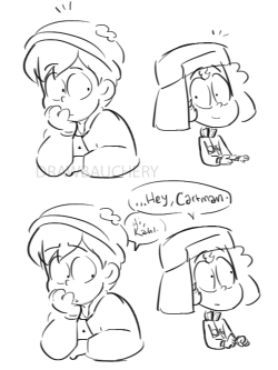 I had a dream about kyle flirting with cartman today but it ended