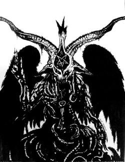 aletrouble:  Baphomet, my last drawing made with ink. Reblog