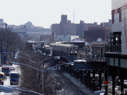 wanderingnewyork:  A No. 1 train approaches the 242nd Street-Van