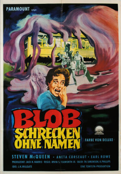 movieposteroftheday:  1960 German poster for THE BLOB (Irwin
