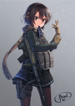 exzerno: Cute Operator girl with a Steyr AUG A1 {Artist}  