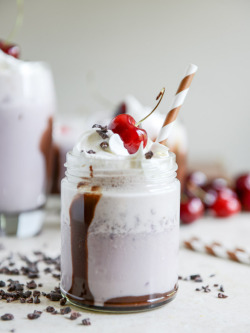 gastrogirl:  roasted cherry bourbon milkshake with hot fudge.