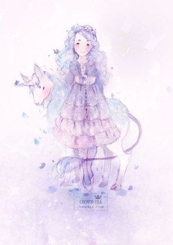 crown-tea:   unicorn + girl ♥ 