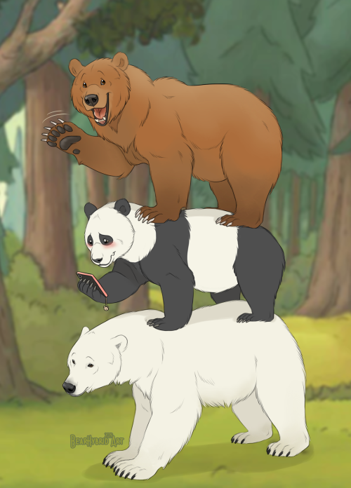 bearlyfunctioning:  It’s a BEAR STACK! The We Bare Bears brothers