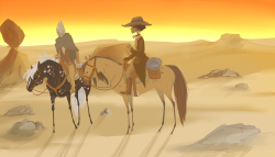 aelwen-art:  I have a thing for Westerns… hence the western