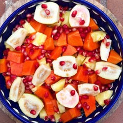 rawvana:  😍Tropical fruit bowl for lunch today: Papapa, pineapple🍍,