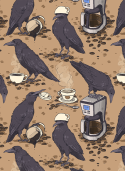 a-pure-and-wholesome-bear: goat-soap: Ravens and coffee pattern