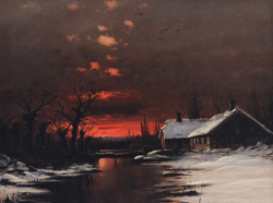 mydarkenedeyes:Nils Hans Christiansen - Sunset in Winter (1900)