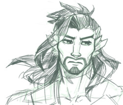 seizure-seven:  idk if I’ll colour this Hanzo, so here ya go!