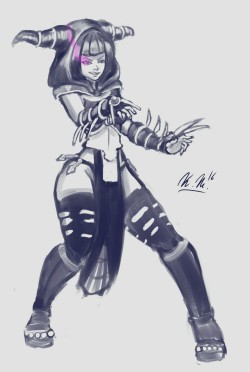 etrius-draws-nonsence:  I had to sketch this Sadira/Juri combo