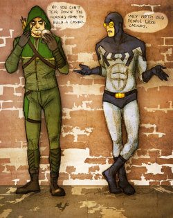 superheroes-or-whatever:  Arrow - Oliver Queen and Ted Kord by