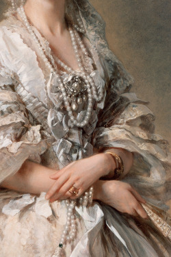 c0ssette:  Portrait of Empress Maria Alexandrovna (detail) 1857.