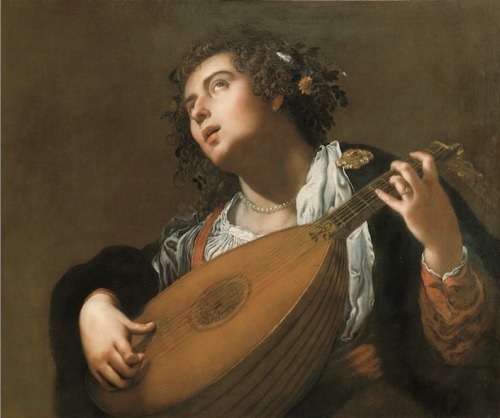 artemisia-gentileschi-art:  Woman Playing a Lute, 1629, Artemisia