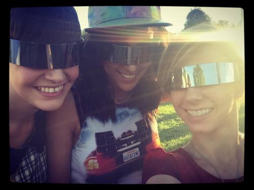They gave us Doc Brown future shades! #BTTF #cinespia  (at Cinespia @ Hollywood Forever Cemetery)