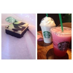 Cheesecake Brownie, Pink Rocket, and Banana Cream Pie (at Starbucks)